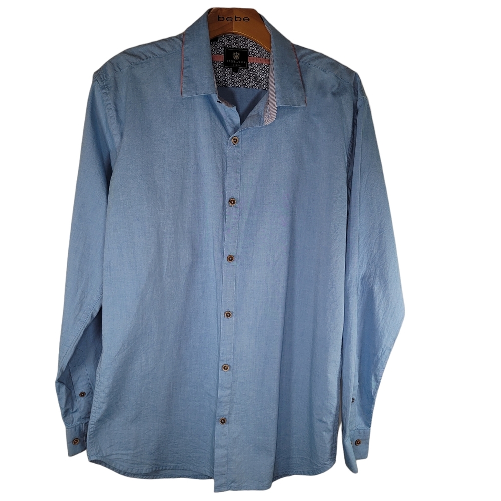 Steel & Jelly Large Blue Long Sleeve Button Down Shirt